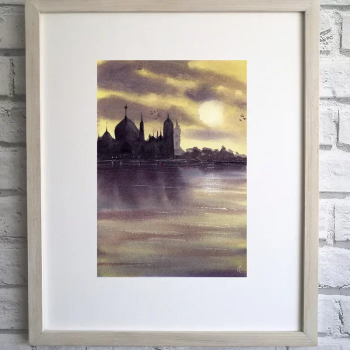 indian-sunset-framed-watercolour-art-print