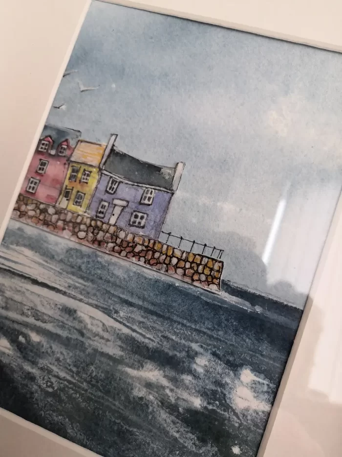 "Harbour Scene" - Original Watercolour & Pen Artwork. - Image 4