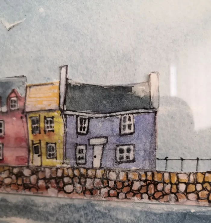 "Harbour Scene" - Original Watercolour & Pen Artwork. - Image 5