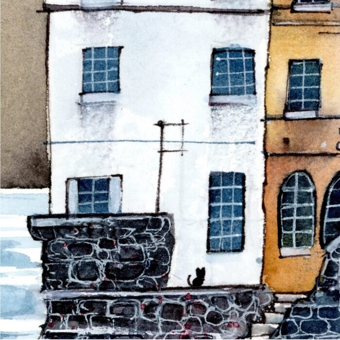 "Quayside" - Original Watercolour & Pen Artwork. - Image 4