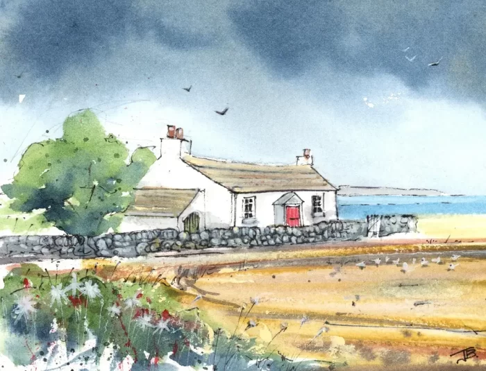 "Beach Cottage" - Original Watercolour. - Image 2