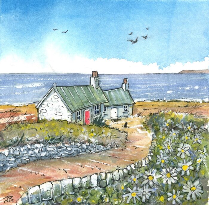 "Beach Cottage" - Original Watercolour Artwork. - Image 2