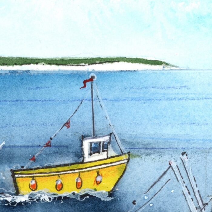 "Gone Fishing" - Original Watercolour, mixed media. - Image 5