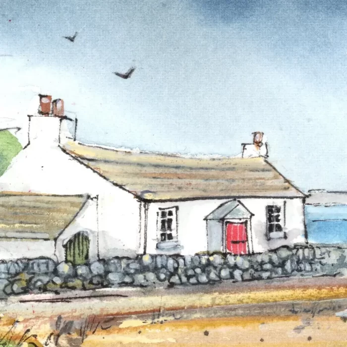 "Beach Cottage" - Original Watercolour. - Image 4