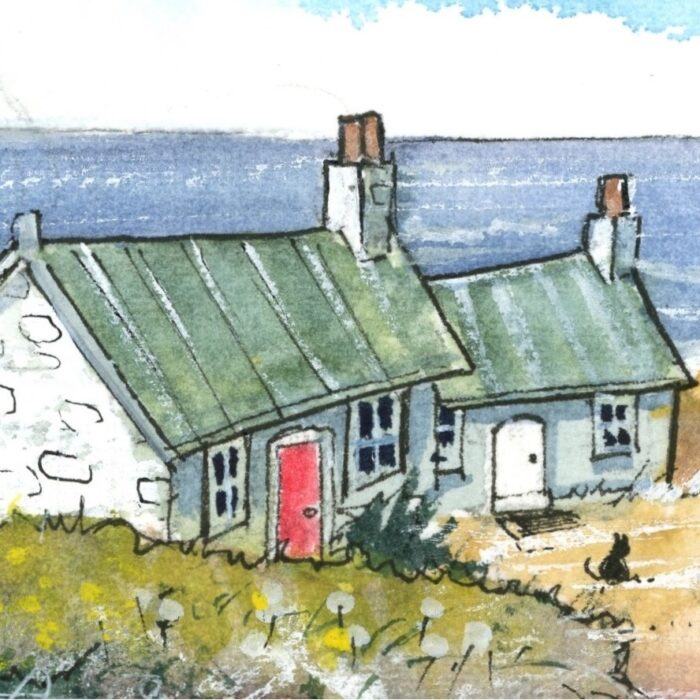 "Beach Cottage" - Original Watercolour Artwork. - Image 4