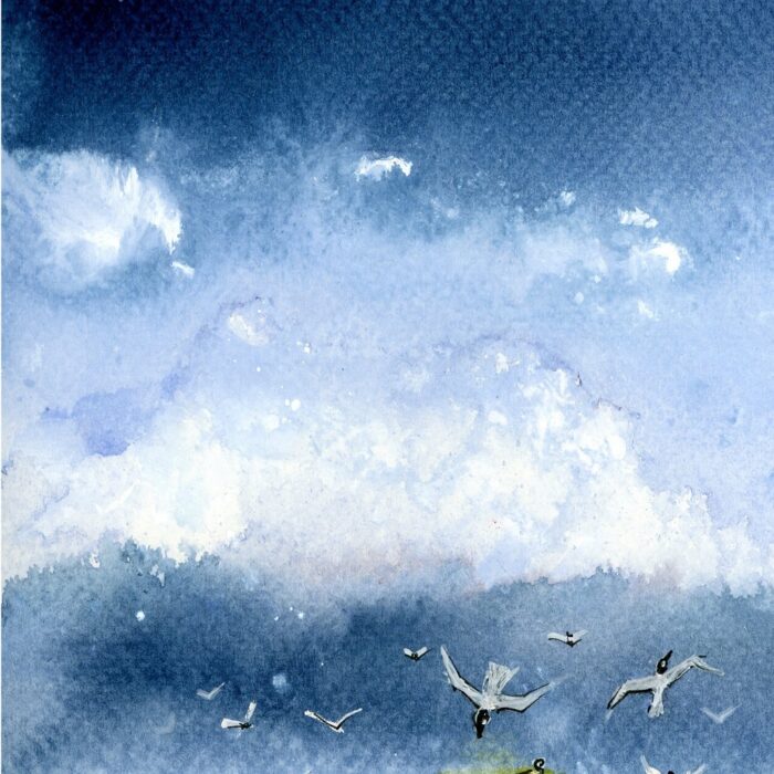 "Boat, Bait & Beaks" - Original Watercolour Artwork. - Image 6