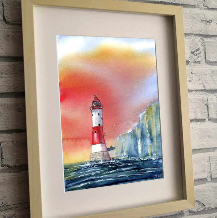 "Beachy Head Lighthouse" - Original Watercolour Artwork. - Image 4