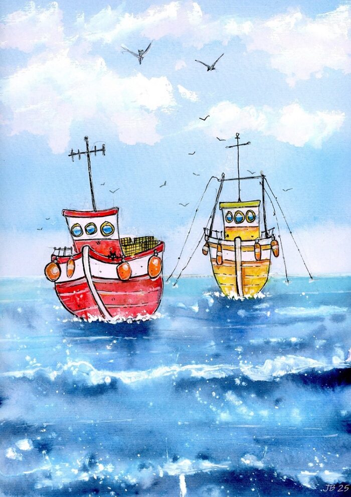 "Bobbing Along" - Original Watercolour Artwork. - Image 2