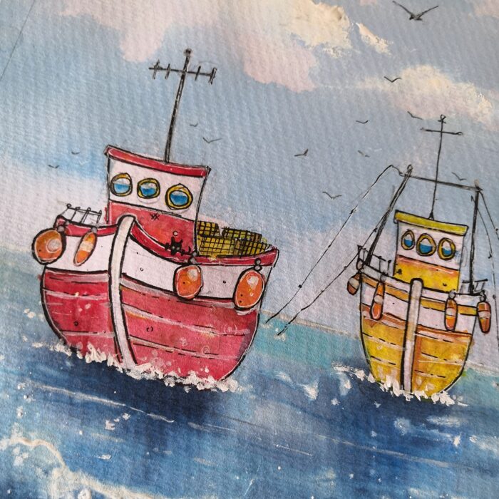 "Bobbing Along" - Original Watercolour Artwork. - Image 4