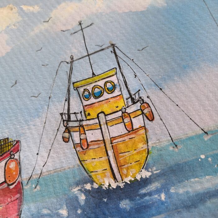 "Bobbing Along" - Original Watercolour Artwork. - Image 5