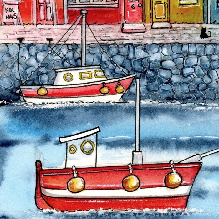 "Colourful Quay" - Original Watercolour Artwork. - Image 4