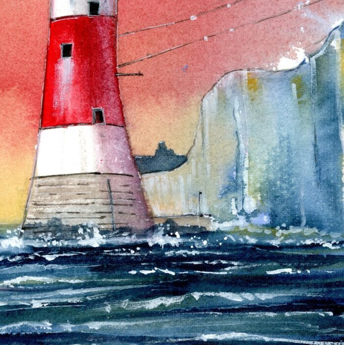 "Beachy Head Lighthouse" - Original Watercolour Artwork. - Image 3