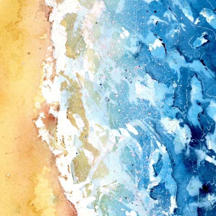 "Soaring Seagulls" Watercolour coastal scene - A4 Art Print - Image 5