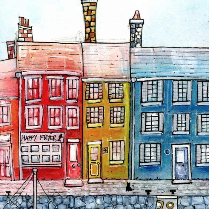 "Colourful Quay" - Original Watercolour Artwork. - Image 5