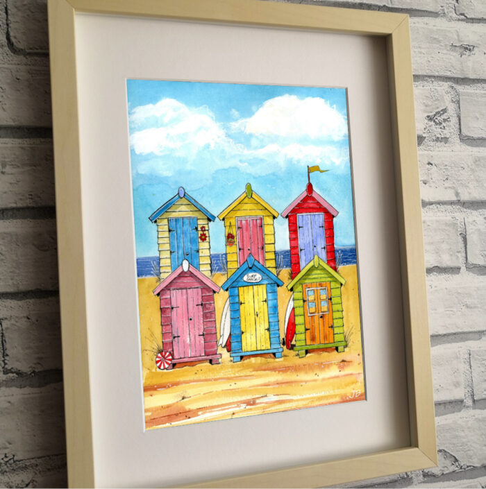 "Happy Huts" - Original Watercolour Artwork. - Image 3