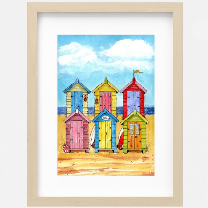 "Happy Huts" - Original Watercolour Artwork.