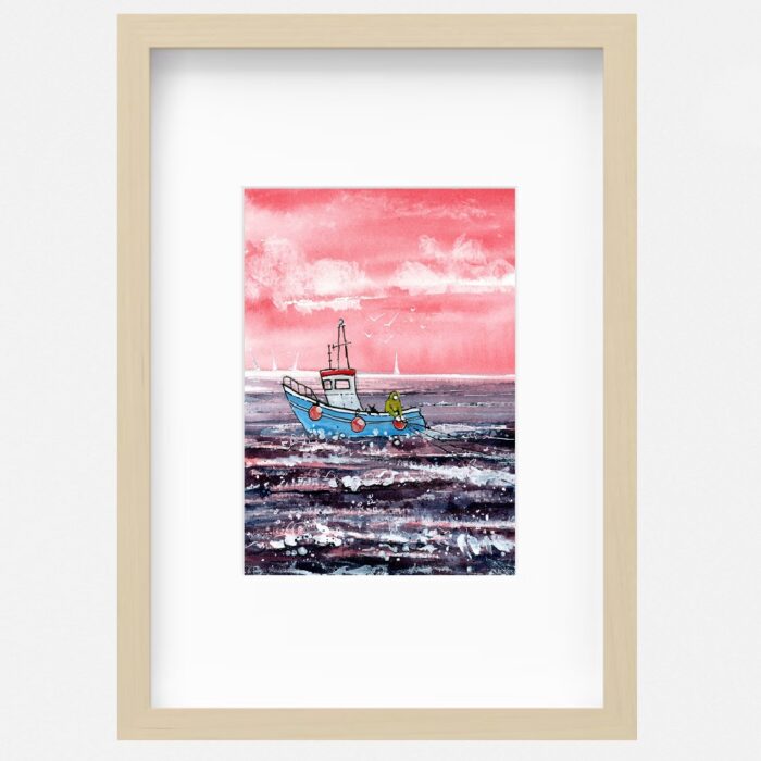 "Twilight Trawl" - Original Watercolour & Pen
