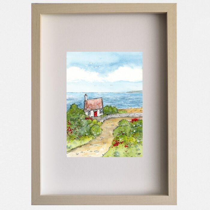 "Coastal Cottage" - Original Watercolour & Pen