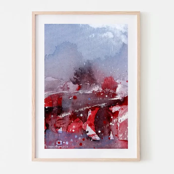 "Ember Field" Watercolour Winter Scene - Art Print