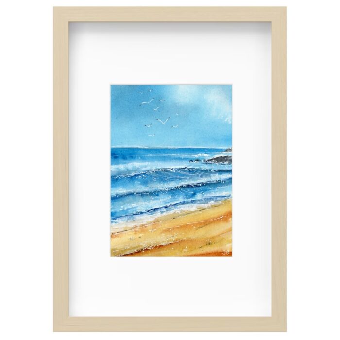 "Gulls Over The Beach" - Original Watercolour