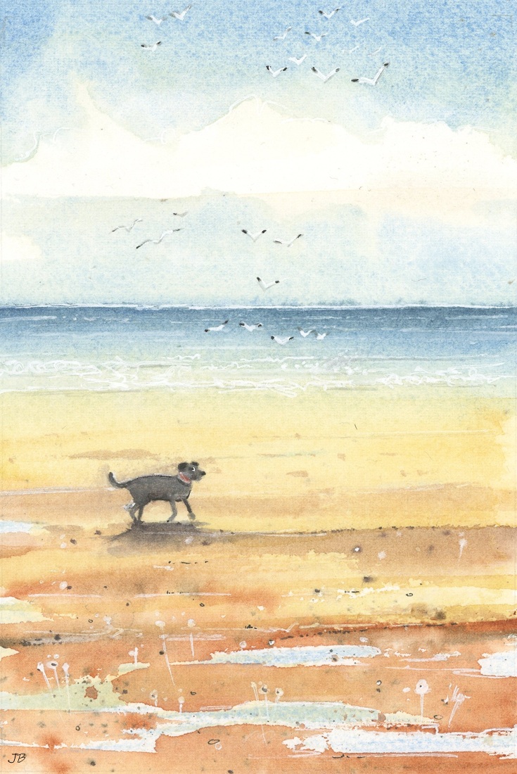 "Happy Hound" - Original Watercolour - Image 2