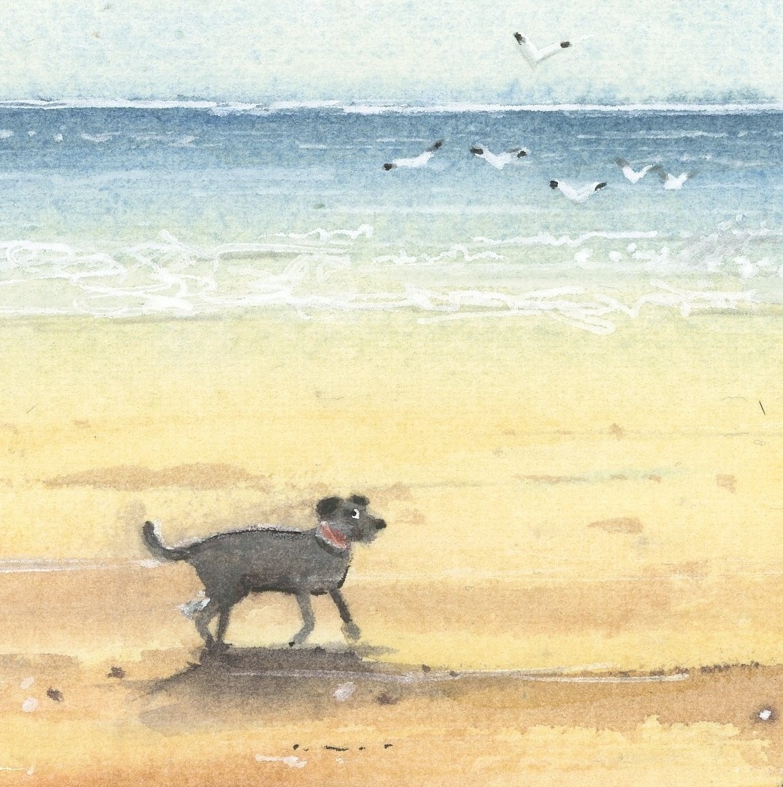 "Happy Hound" - Original Watercolour - Image 4